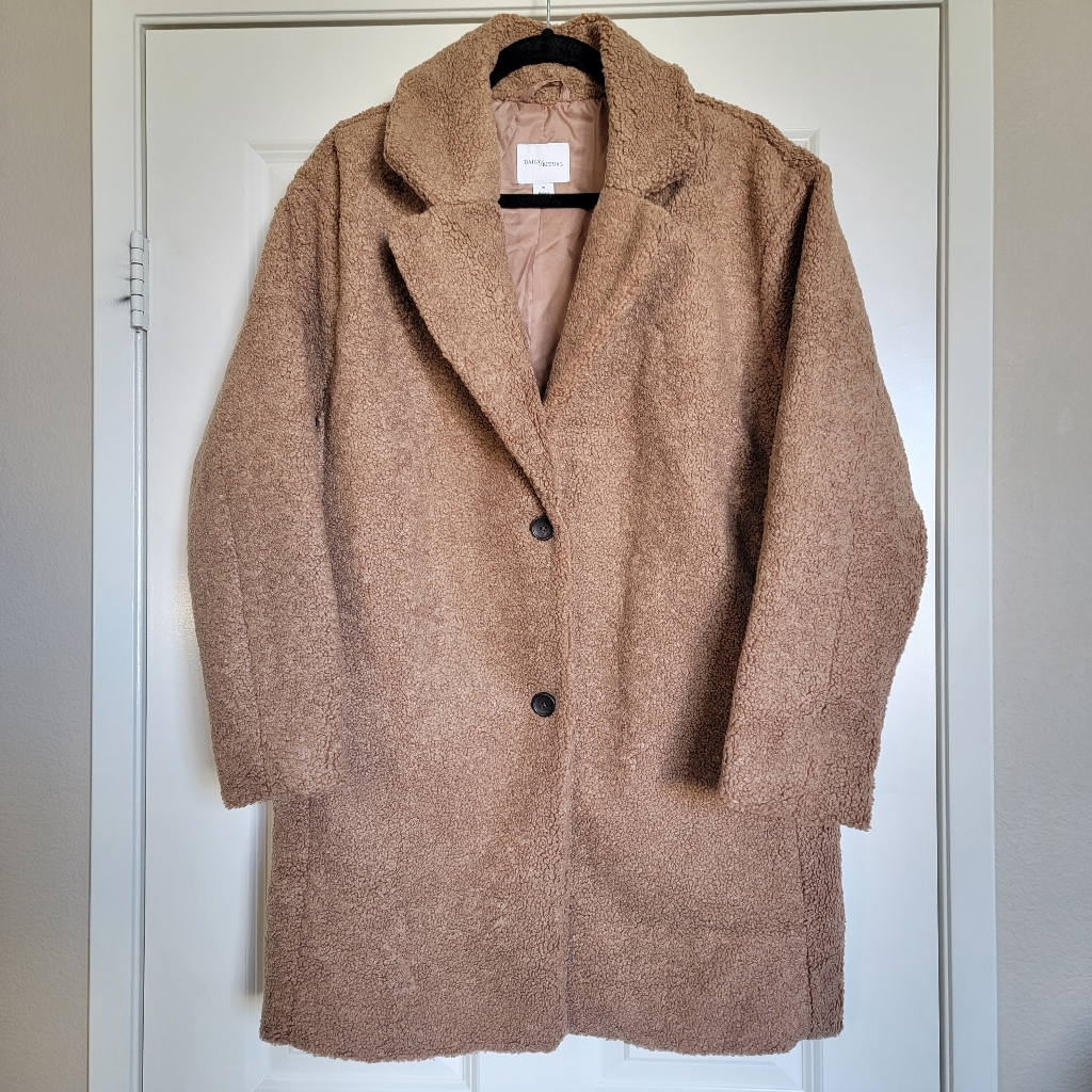 Daily Ritual Teddy Bear Fleece Oversized Jacket Size Medium